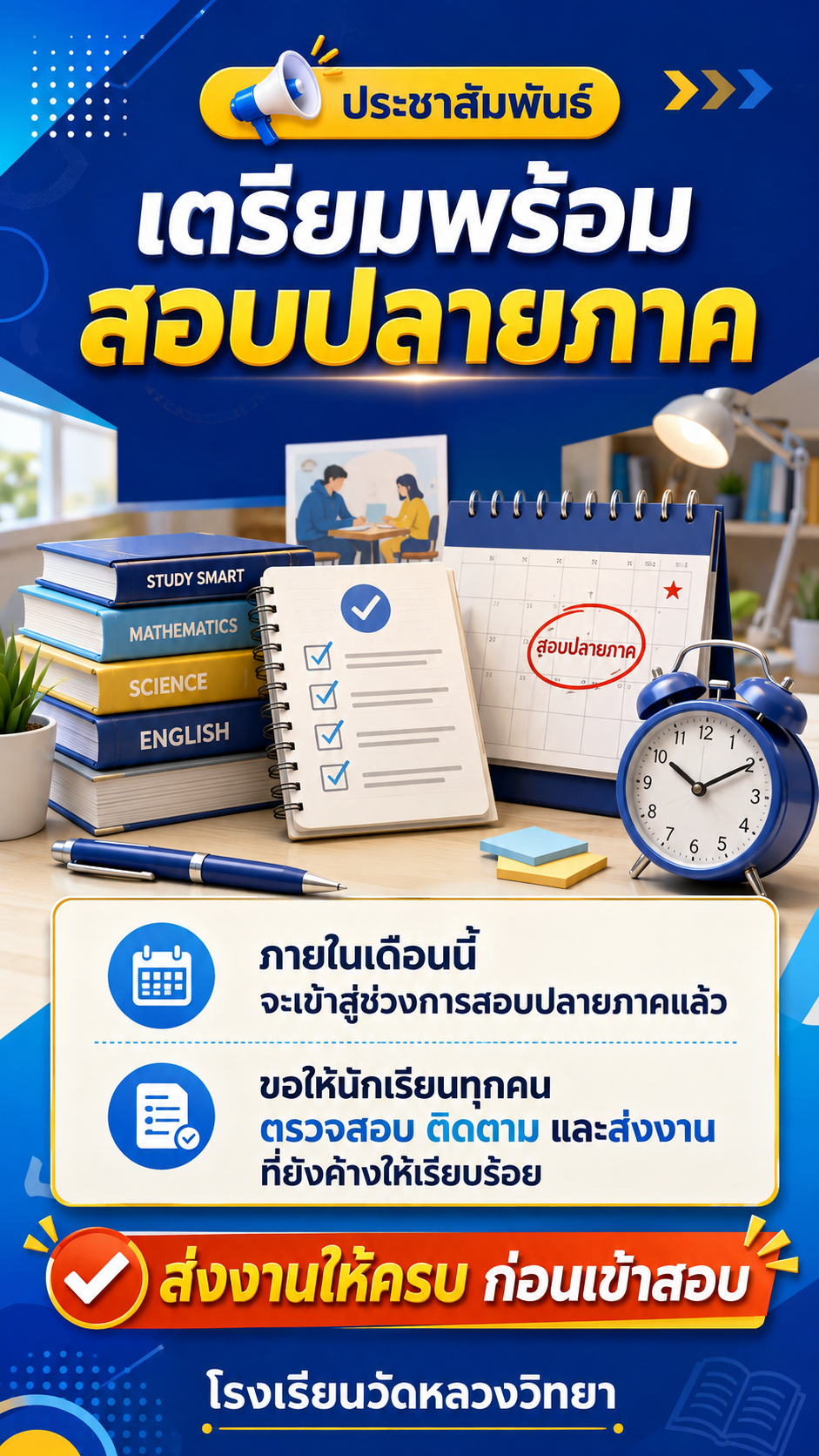 ประกาศช่วยนี้แก้สอบปลายภาคแล้ว ตามงานที่ค้างด้วยนะครับ